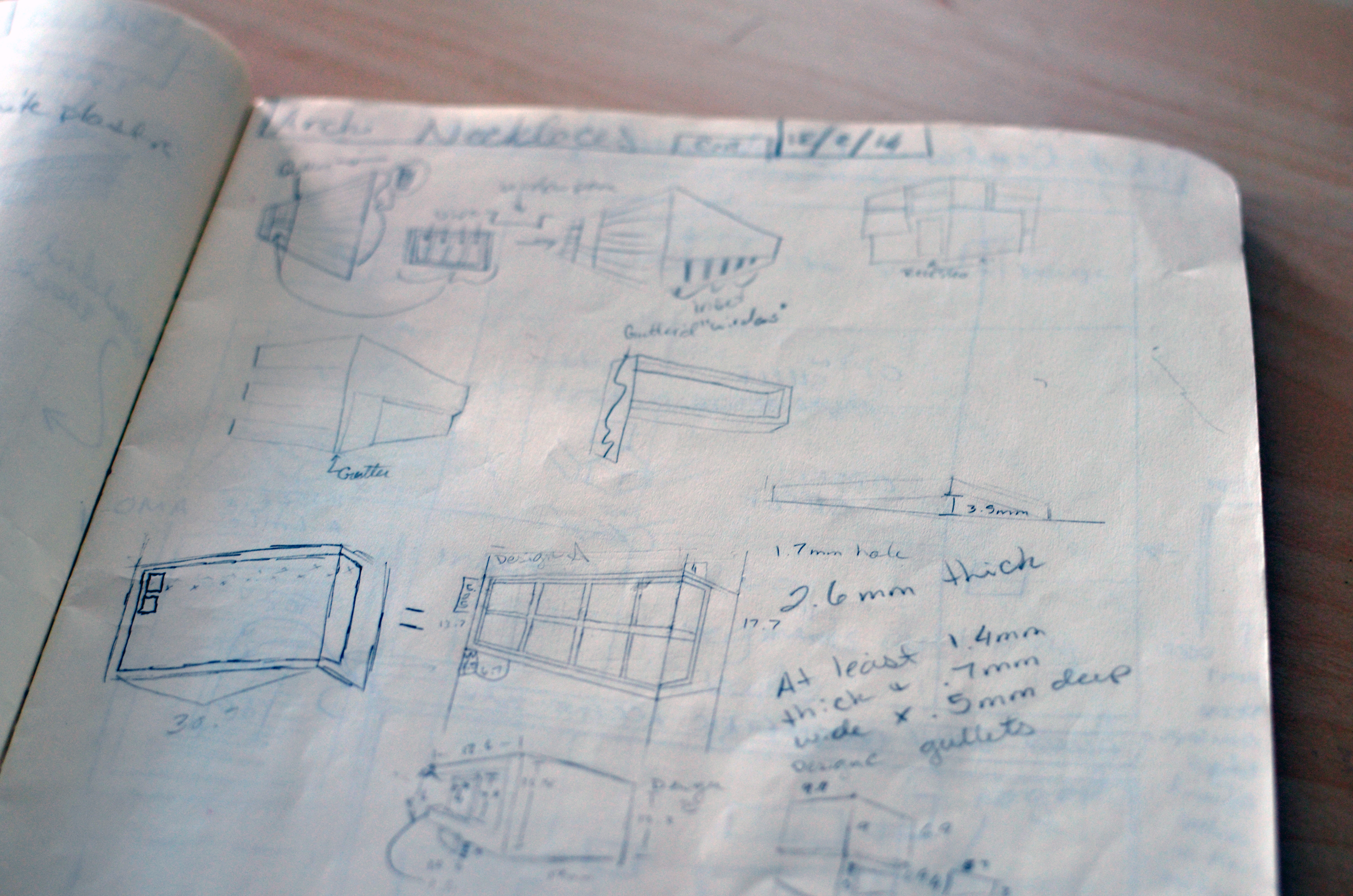 Sketches of the ArchGeo necklaces